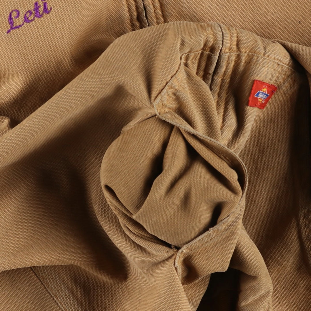 90'S Dickies Active Jacket, Padded Duck Full-Zip Hoodie, Men's Size Medium, Vintage cotton beige type brown Vintage Second Hand