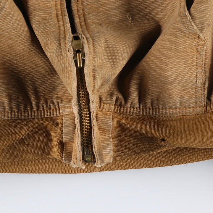 90'S Dickies Active Jacket, Padded Duck Full-Zip Hoodie, Men's Size Medium, Vintage cotton beige type brown Vintage Second Hand