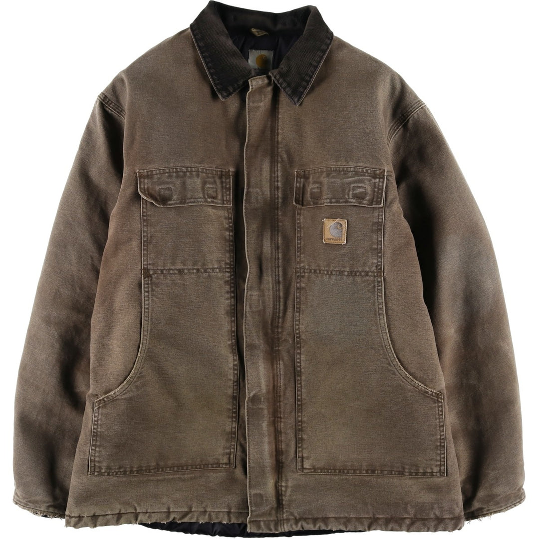 2000'S Carhartt Traditional Padded Duck Work Jacket, Men's Size L cotton chocolate Vintage Second Hand