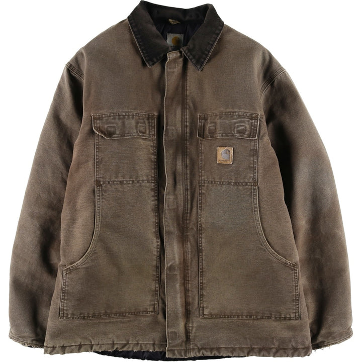 2000'S Carhartt Traditional Padded Duck Work Jacket, Men's Size L cotton chocolate Vintage Second Hand