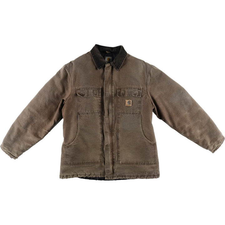 2000'S Carhartt Traditional Padded Duck Work Jacket, Men's Size L cotton chocolate Vintage Second Hand