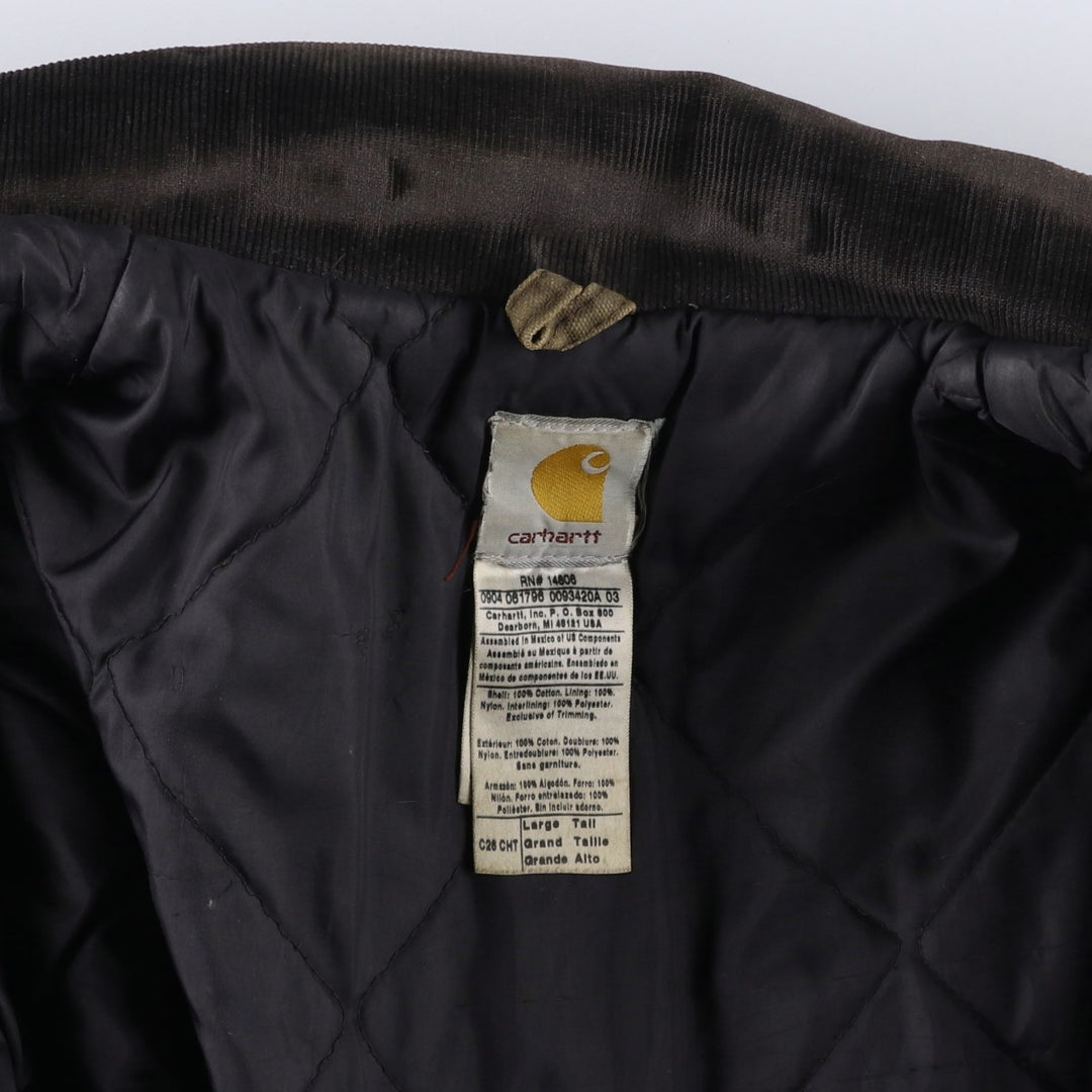 2000'S Carhartt Traditional Padded Duck Work Jacket, Men's Size L cotton chocolate Vintage Second Hand