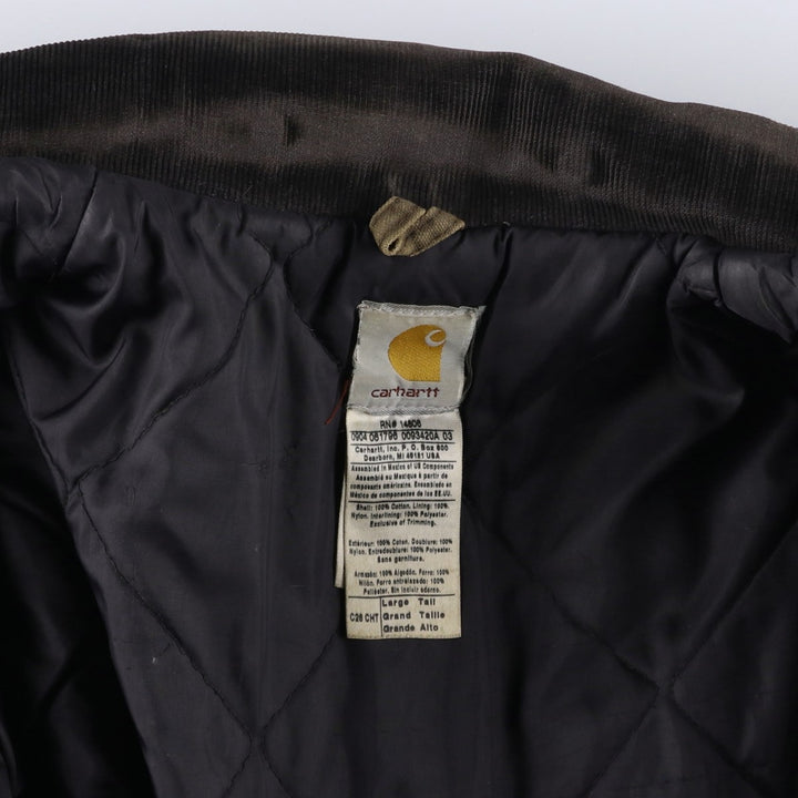 2000'S Carhartt Traditional Padded Duck Work Jacket, Men's Size L cotton chocolate Vintage Second Hand