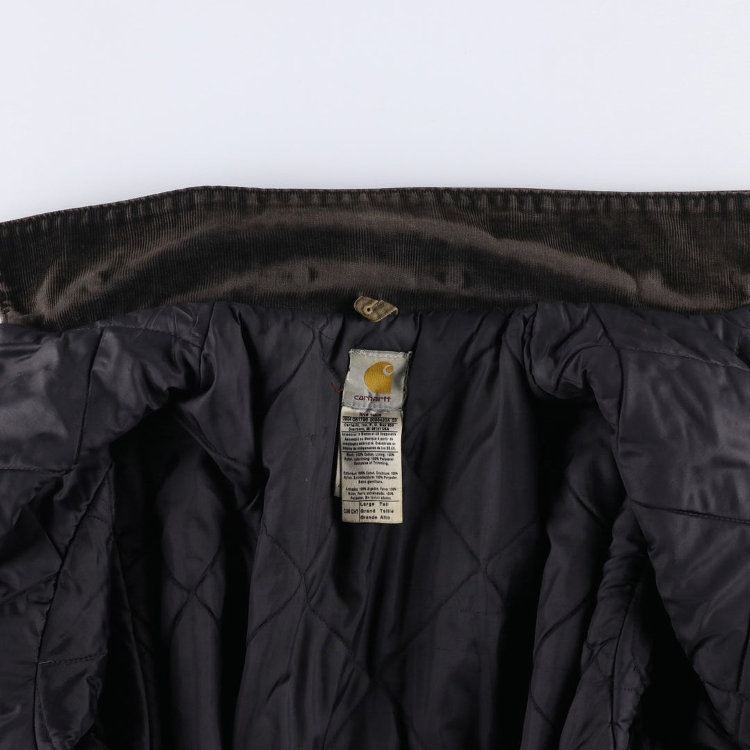 2000'S Carhartt Traditional Padded Duck Work Jacket, Men's Size L cotton chocolate Vintage Second Hand