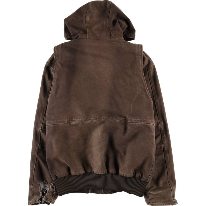 Carhartt Full Swing Armstrong Active Jacket, Padded Duck Full-Zip Hoodie, Men's Size Medium cotton brown type Vintage Second Hand