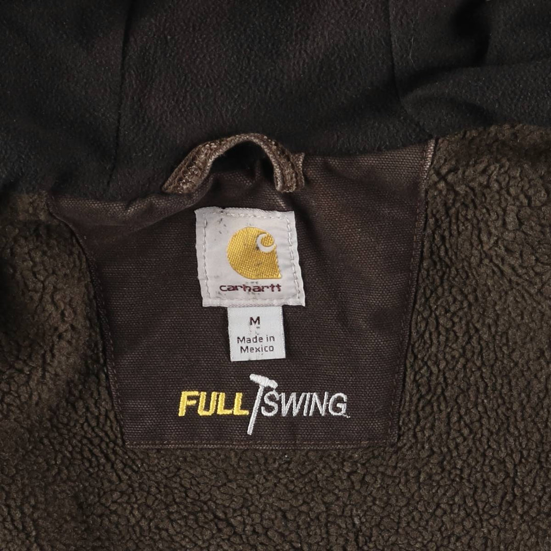 Carhartt Full Swing Armstrong Active Jacket, Padded Duck Full-Zip Hoodie, Men's Size Medium cotton brown type Vintage Second Hand