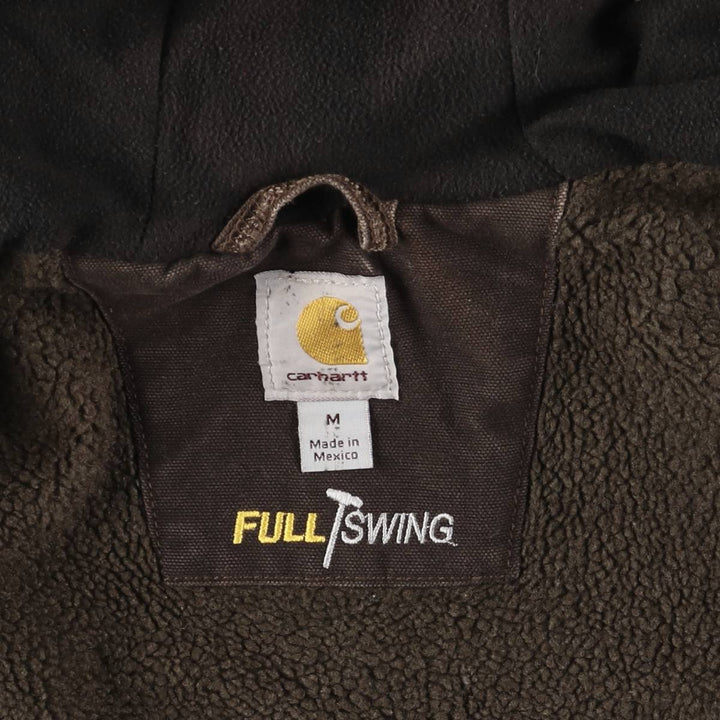 Carhartt Full Swing Armstrong Active Jacket, Padded Duck Full-Zip Hoodie, Men's Size Medium cotton brown type Vintage Second Hand