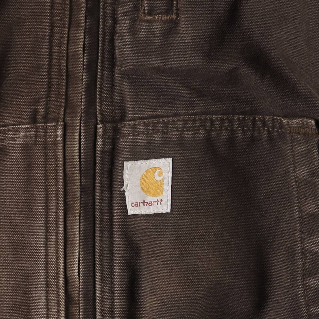 Carhartt Full Swing Armstrong Active Jacket, Padded Duck Full-Zip Hoodie, Men's Size Medium cotton brown type Vintage Second Hand