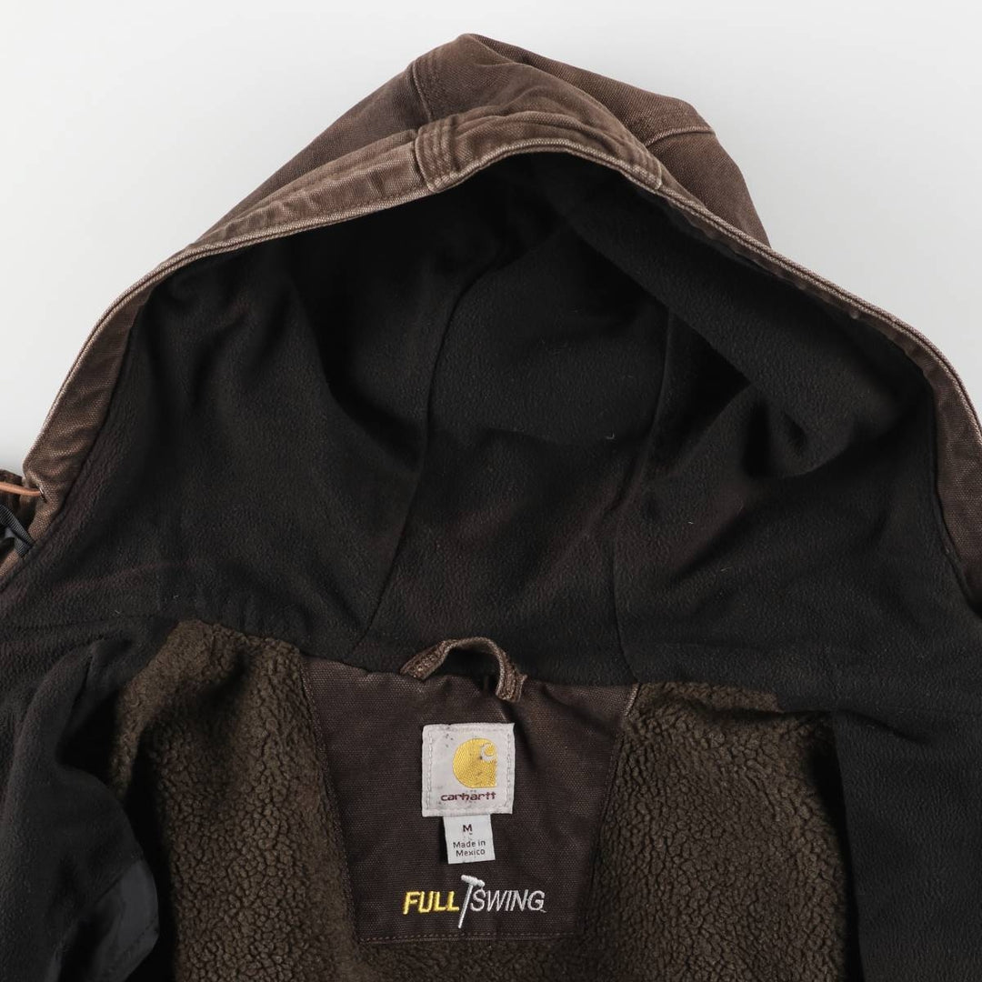 Carhartt Full Swing Armstrong Active Jacket, Padded Duck Full-Zip Hoodie, Men's Size Medium cotton brown type Vintage Second Hand