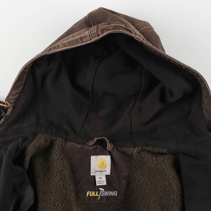 Carhartt Full Swing Armstrong Active Jacket, Padded Duck Full-Zip Hoodie, Men's Size Medium cotton brown type Vintage Second Hand