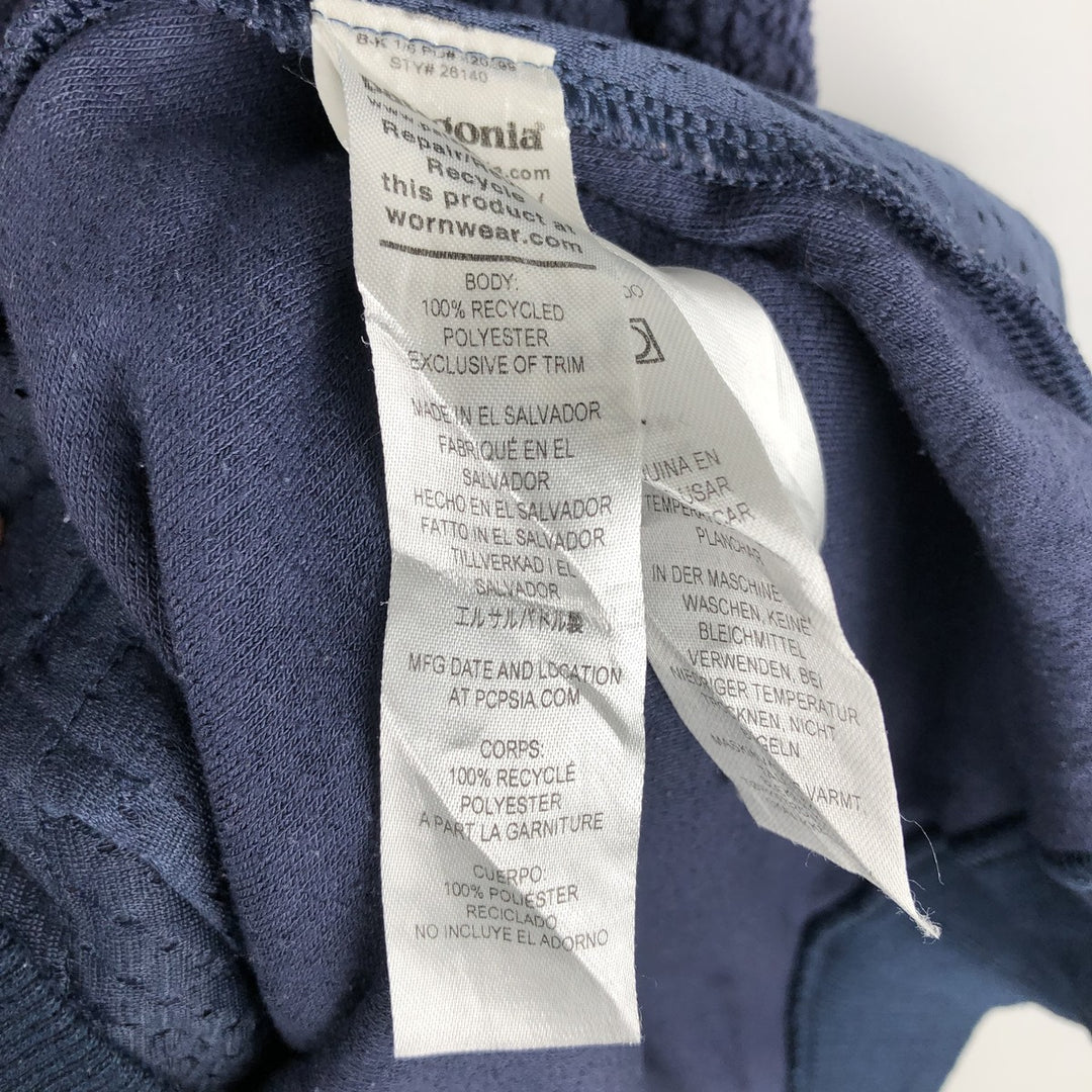 Patagonia Shearling Button Pullover 26140FA22 Half-Button Fleece Pullover, Men's XL polyester Navy blue Vintage Second Hand