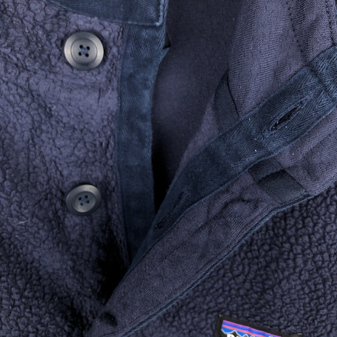 Patagonia Shearling Button Pullover 26140FA22 Half-Button Fleece Pullover, Men's XL polyester Navy blue Vintage Second Hand