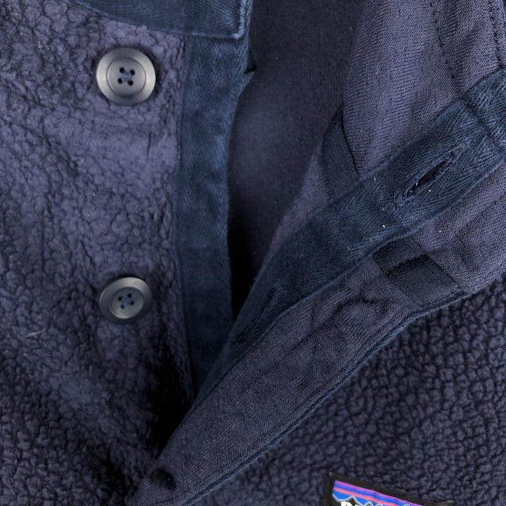 Patagonia Shearling Button Pullover 26140FA22 Half-Button Fleece Pullover, Men's XL polyester Navy blue Vintage Second Hand