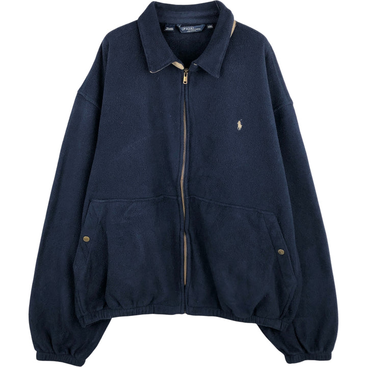 90'S Ralph Lauren POLO by Ralph Lauren swing-top fleece jacket, Made in USA, Men's XXL polyester navy blue type Vintage Second Hand