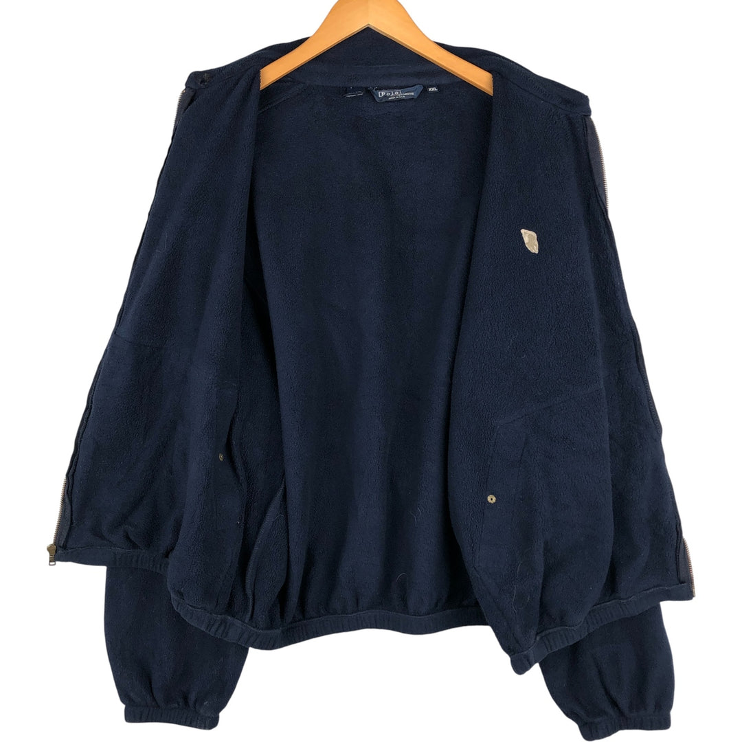 90'S Ralph Lauren POLO by Ralph Lauren swing-top fleece jacket, Made in USA, Men's XXL polyester navy blue type Vintage Second Hand