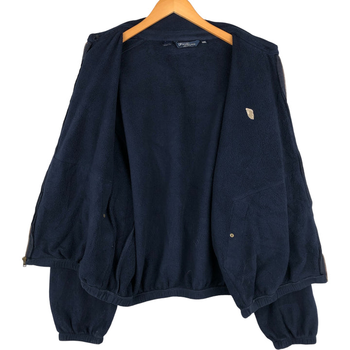 90'S Ralph Lauren POLO by Ralph Lauren swing-top fleece jacket, Made in USA, Men's XXL polyester navy blue type Vintage Second Hand