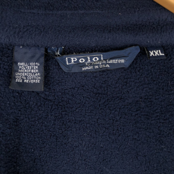 90'S Ralph Lauren POLO by Ralph Lauren swing-top fleece jacket, Made in USA, Men's XXL polyester navy blue type Vintage Second Hand