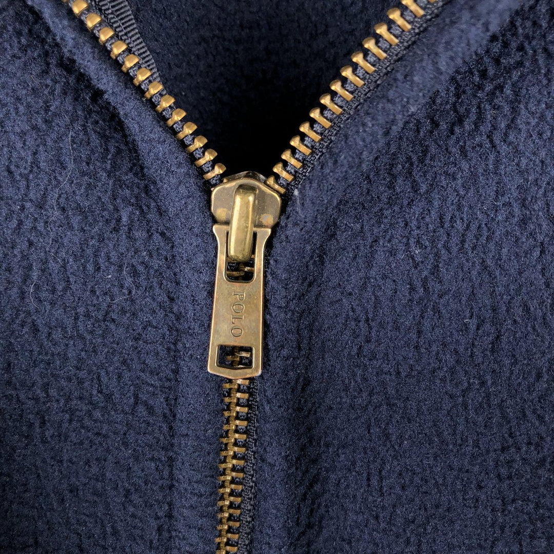 90'S Ralph Lauren POLO by Ralph Lauren swing-top fleece jacket, Made in USA, Men's XXL polyester navy blue type Vintage Second Hand