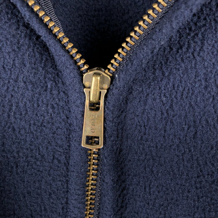 90'S Ralph Lauren POLO by Ralph Lauren swing-top fleece jacket, Made in USA, Men's XXL polyester navy blue type Vintage Second Hand