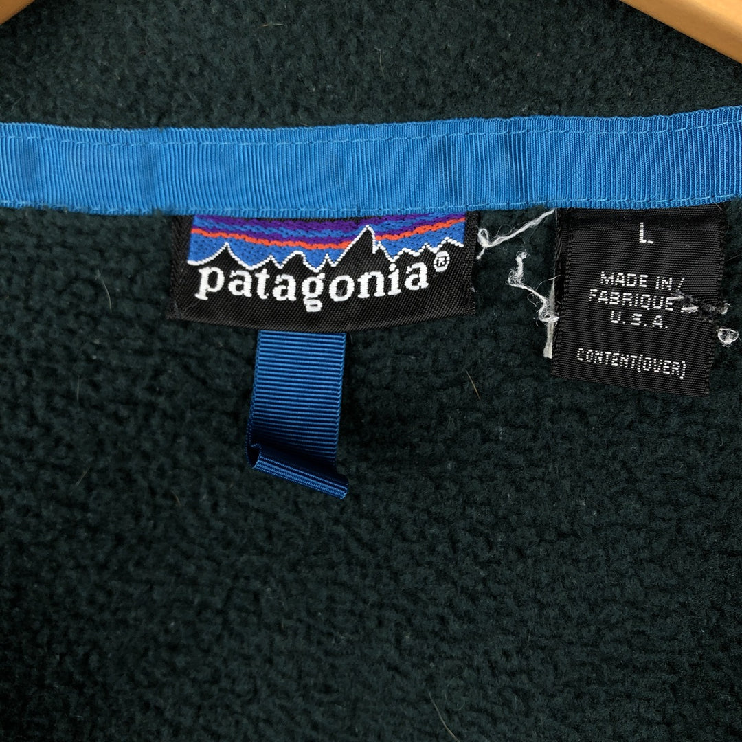 Patagonia 25021 Fleece Jacket, Made in USA, Men's Size L unclear Green type dark green Vintage Second Hand