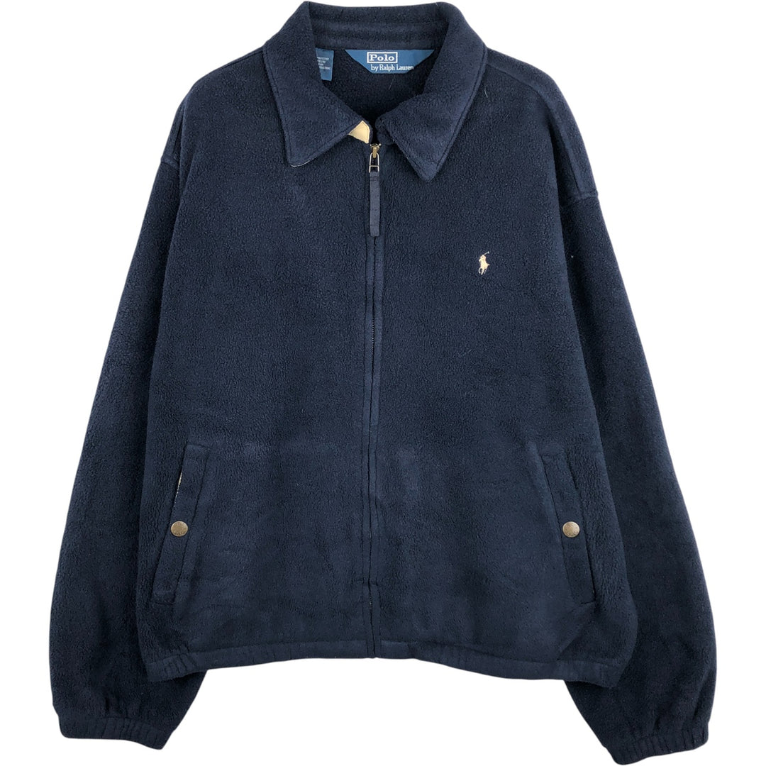 Ralph Lauren POLO by Ralph Lauren Swing Top Fleece Jacket, Men's XL polyester navy blue type Vintage Second Hand