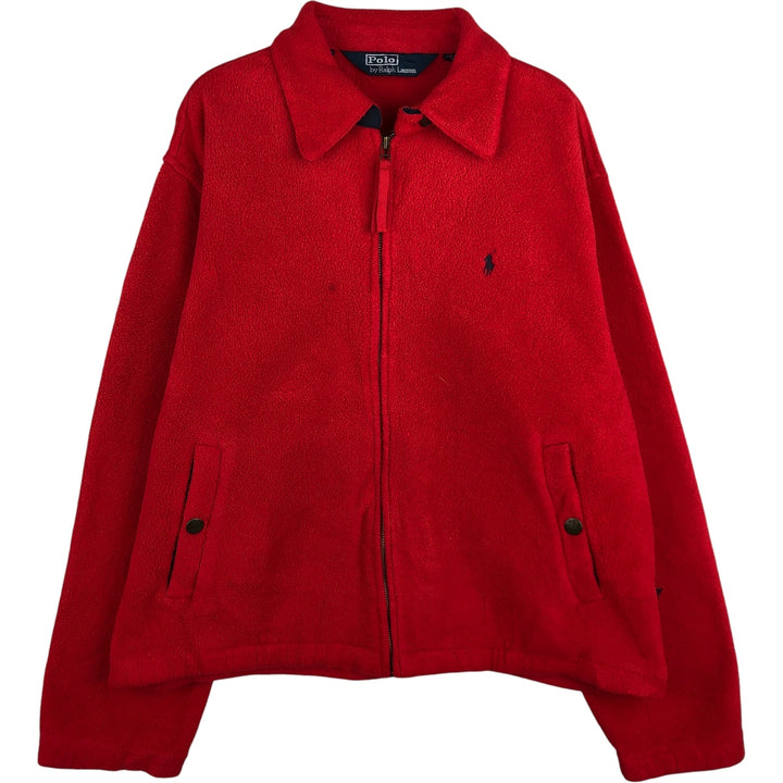 Ralph Lauren POLO by Ralph Lauren Swing Top Fleece Jacket, Men's Size Medium polyester red type Vintage Second Hand