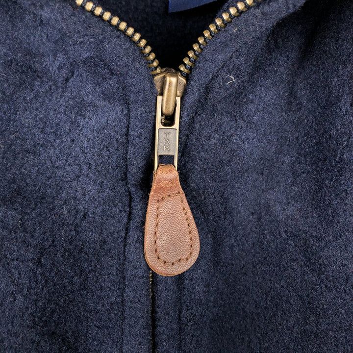 90'S Ralph Lauren POLO SPORT Swing-Top Fleece Jacket, Made in USA, Men's Size Medium polyester navy blue type Vintage Second Hand