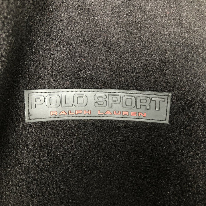 Vintage 90'S Ralph Lauren Polo Sport fleece jacket, size L, men's polyester black type Vintage Second Hand