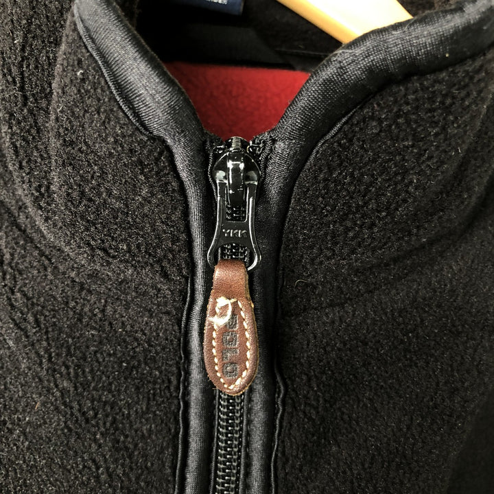 Vintage 90'S Ralph Lauren Polo Sport fleece jacket, size L, men's polyester black type Vintage Second Hand