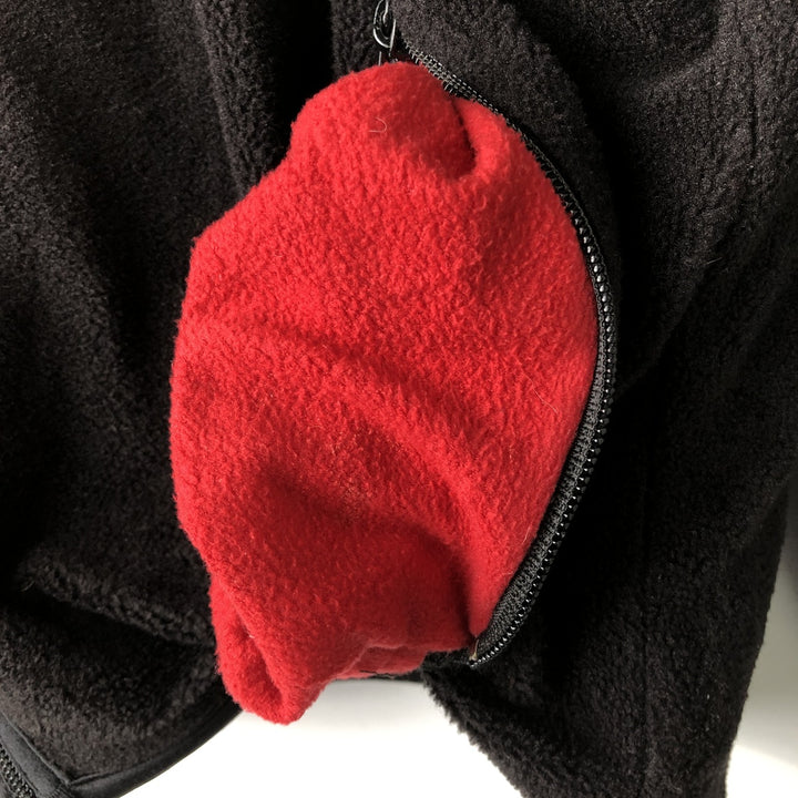 Vintage 90'S Ralph Lauren Polo Sport fleece jacket, size L, men's polyester black type Vintage Second Hand
