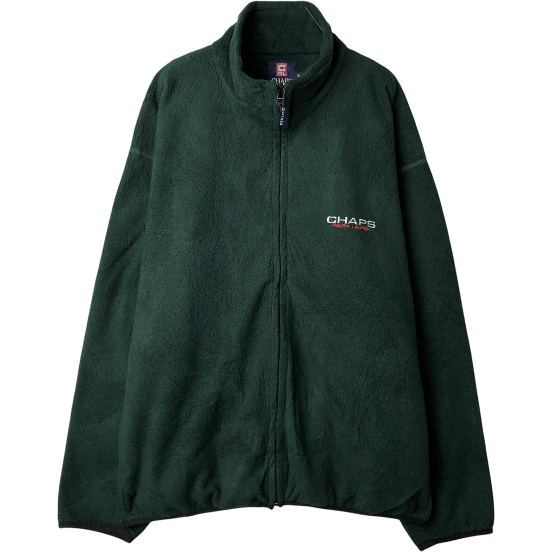 Ralph Lauren CHAPS fleece jacket, men's size XL polyester Green type dark green Vintage Second Hand