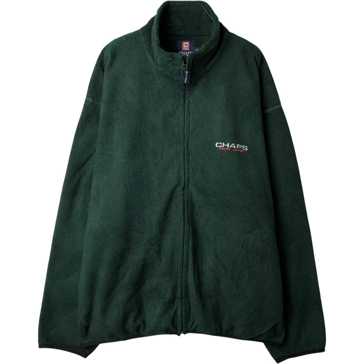 Ralph Lauren CHAPS fleece jacket, men's size XL polyester Green type dark green Vintage Second Hand