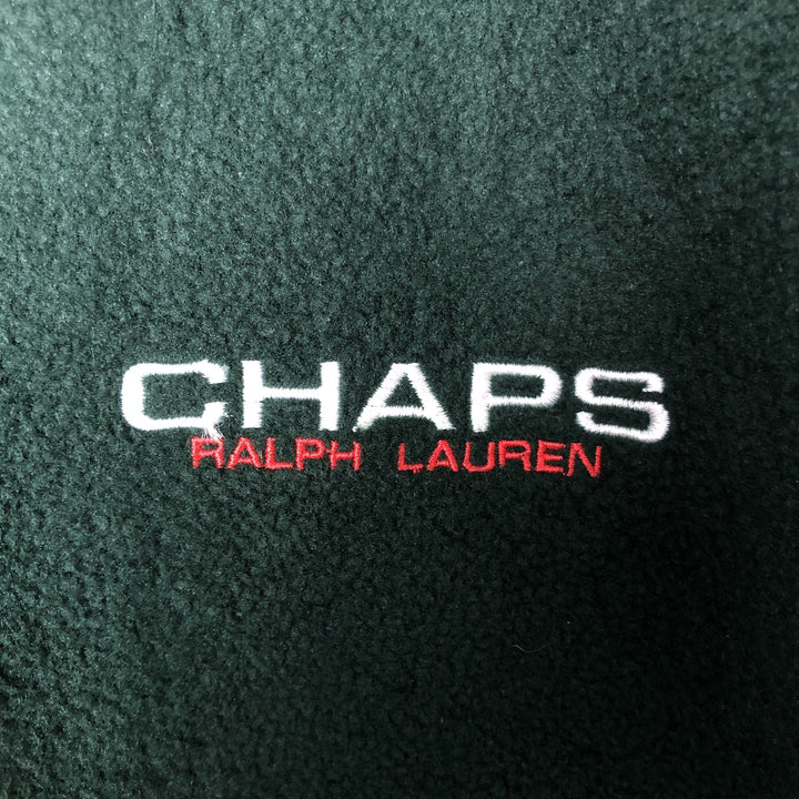 Ralph Lauren CHAPS fleece jacket, men's size XL polyester Green type dark green Vintage Second Hand