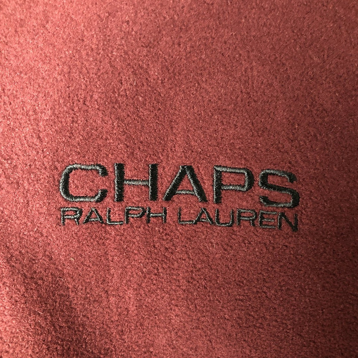 Ralph Lauren Chaps fleece jacket, size M, men's polyester burgundy type Vintage Second Hand