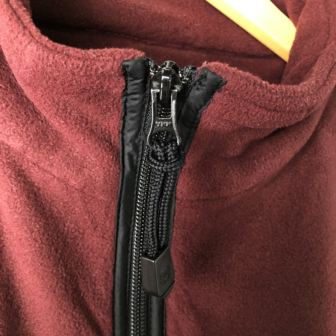 Ralph Lauren Chaps fleece jacket, size M, men's polyester burgundy type Vintage Second Hand