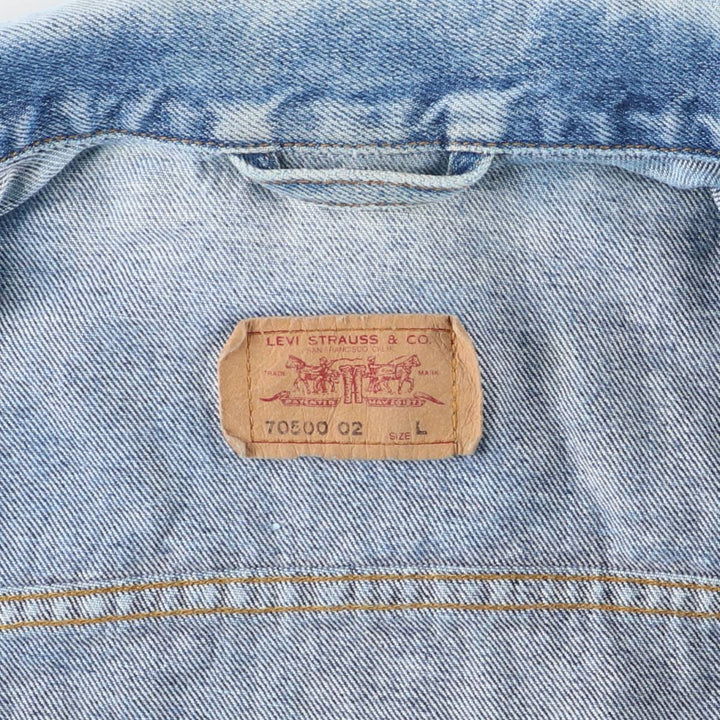 90'S Levi's 70500-0219 Denim Jacket, Men's Size L, Vintage cotton blue type Vintage Second Hand