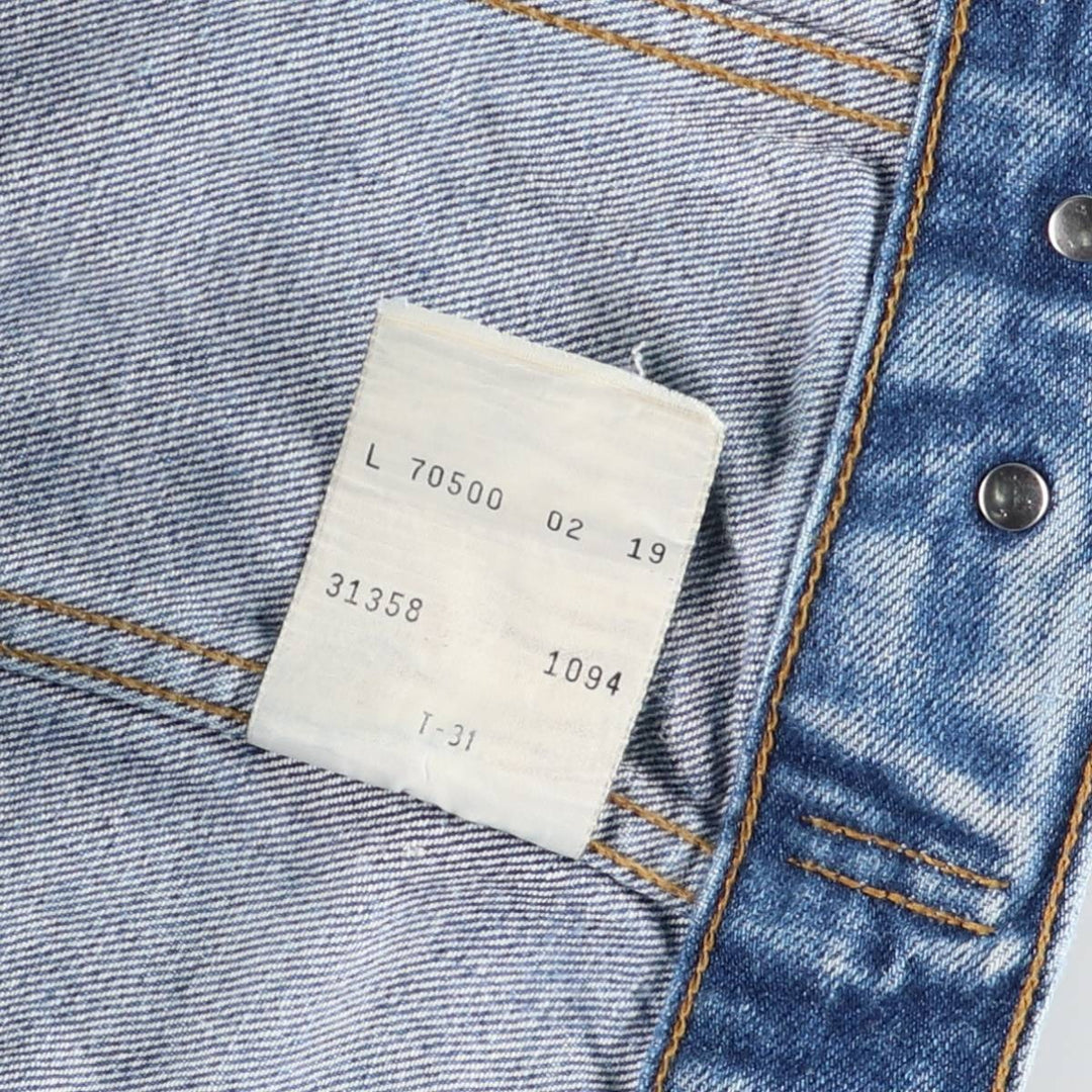90'S Levi's 70500-0219 Denim Jacket, Men's Size L, Vintage cotton blue type Vintage Second Hand