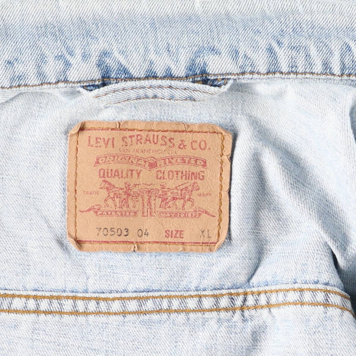 90'S Levi's 70503-0482 Euro Model Denim Jacket, Men's XL, Vintage cotton blue type Vintage Second Hand