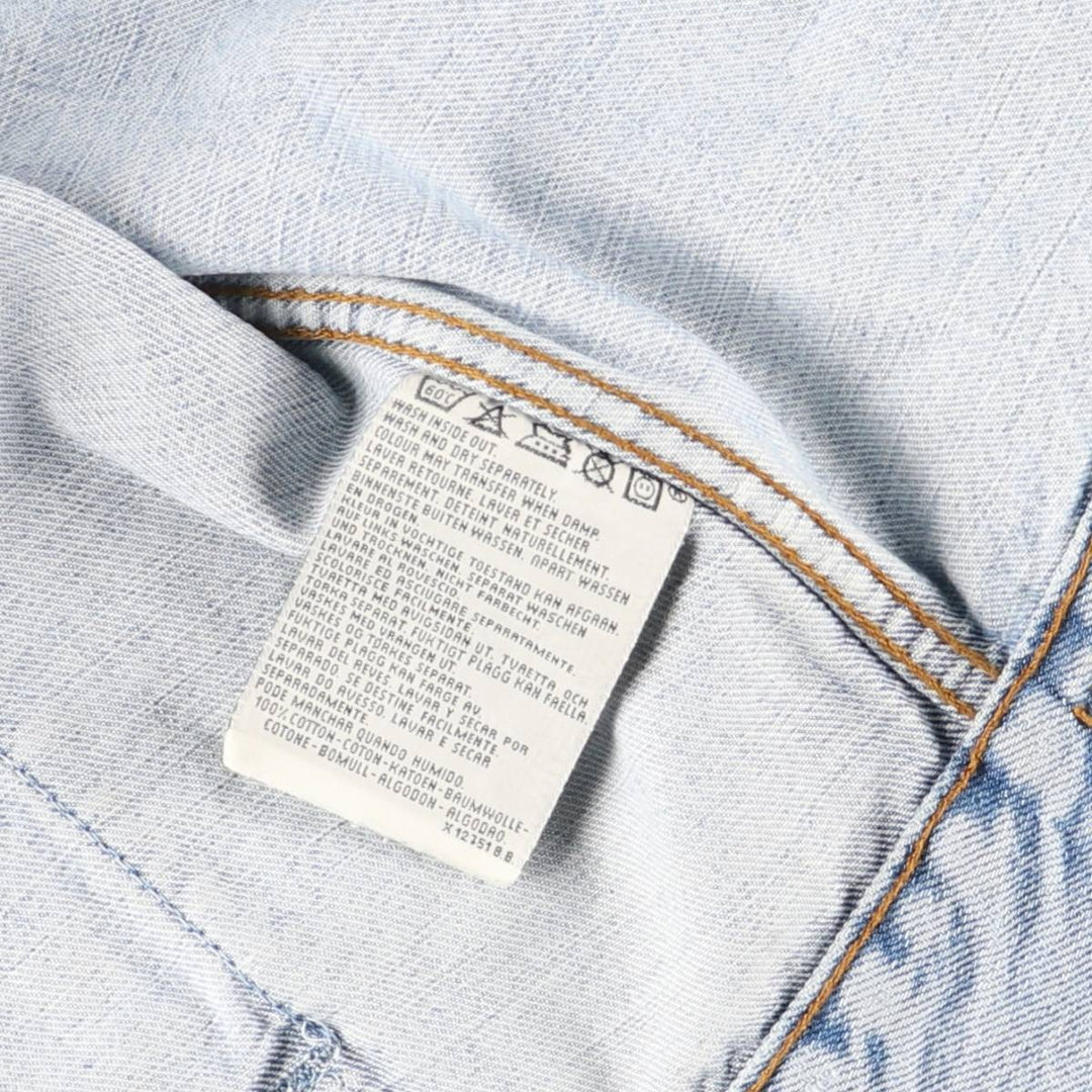 90'S Levi's 70503-0482 Euro Model Denim Jacket, Men's XL, Vintage cotton blue type Vintage Second Hand