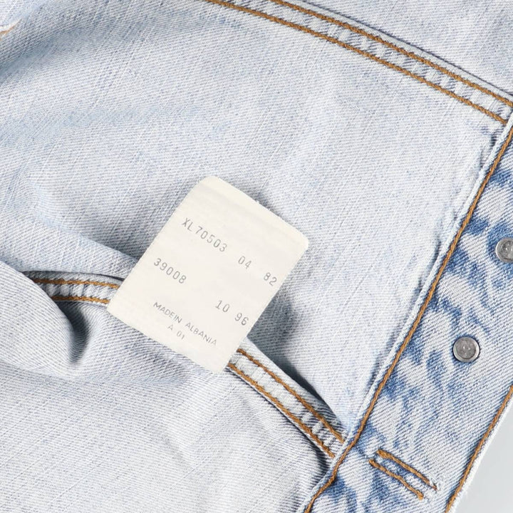 90'S Levi's 70503-0482 Euro Model Denim Jacket, Men's XL, Vintage cotton blue type Vintage Second Hand