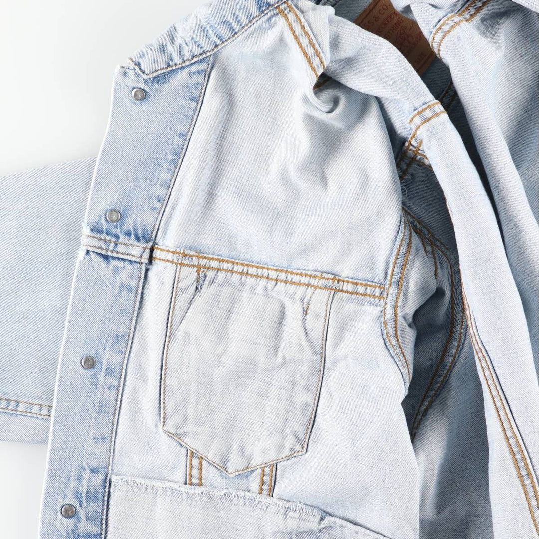 90'S Levi's 70503-0482 Euro Model Denim Jacket, Men's XL, Vintage cotton blue type Vintage Second Hand