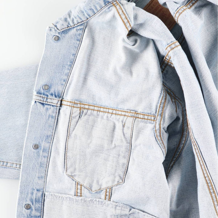 90'S Levi's 70503-0482 Euro Model Denim Jacket, Men's XL, Vintage cotton blue type Vintage Second Hand