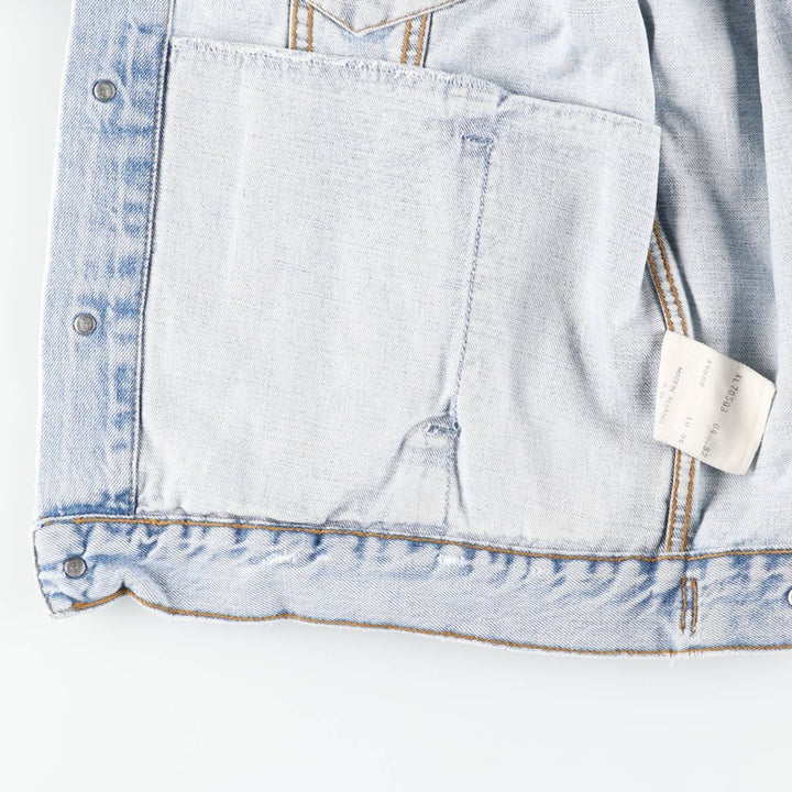 90'S Levi's 70503-0482 Euro Model Denim Jacket, Men's XL, Vintage cotton blue type Vintage Second Hand
