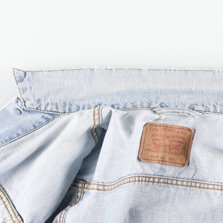90'S Levi's 70503-0482 Euro Model Denim Jacket, Men's XL, Vintage cotton blue type Vintage Second Hand