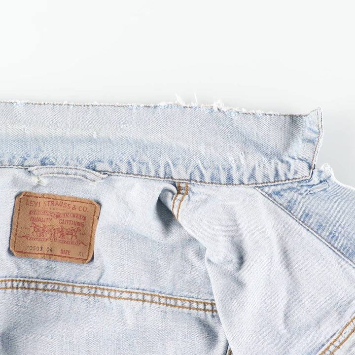 90'S Levi's 70503-0482 Euro Model Denim Jacket, Men's XL, Vintage cotton blue type Vintage Second Hand