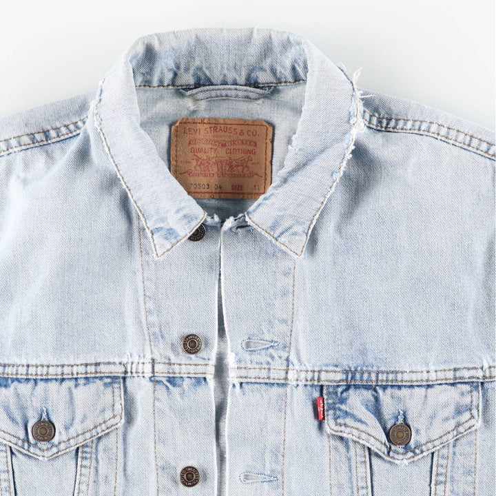 90'S Levi's 70503-0482 Euro Model Denim Jacket, Men's XL, Vintage cotton blue type Vintage Second Hand