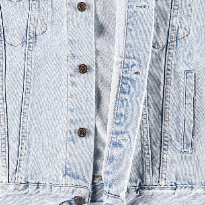 90'S Levi's 70503-0482 Euro Model Denim Jacket, Men's XL, Vintage cotton blue type Vintage Second Hand