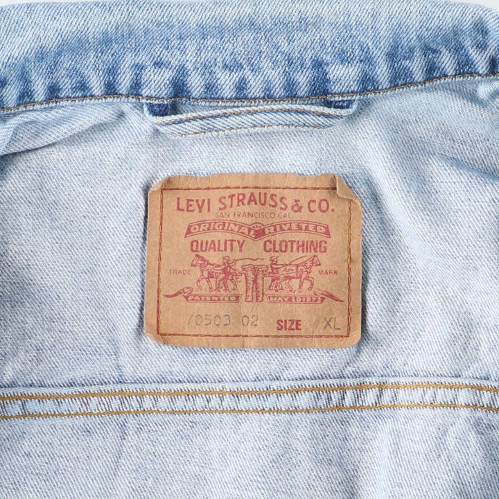 90'S Levi's 70503-0210 denim jacket, G-jacket, men's XL size, vintage cotton blue type Vintage Second Hand