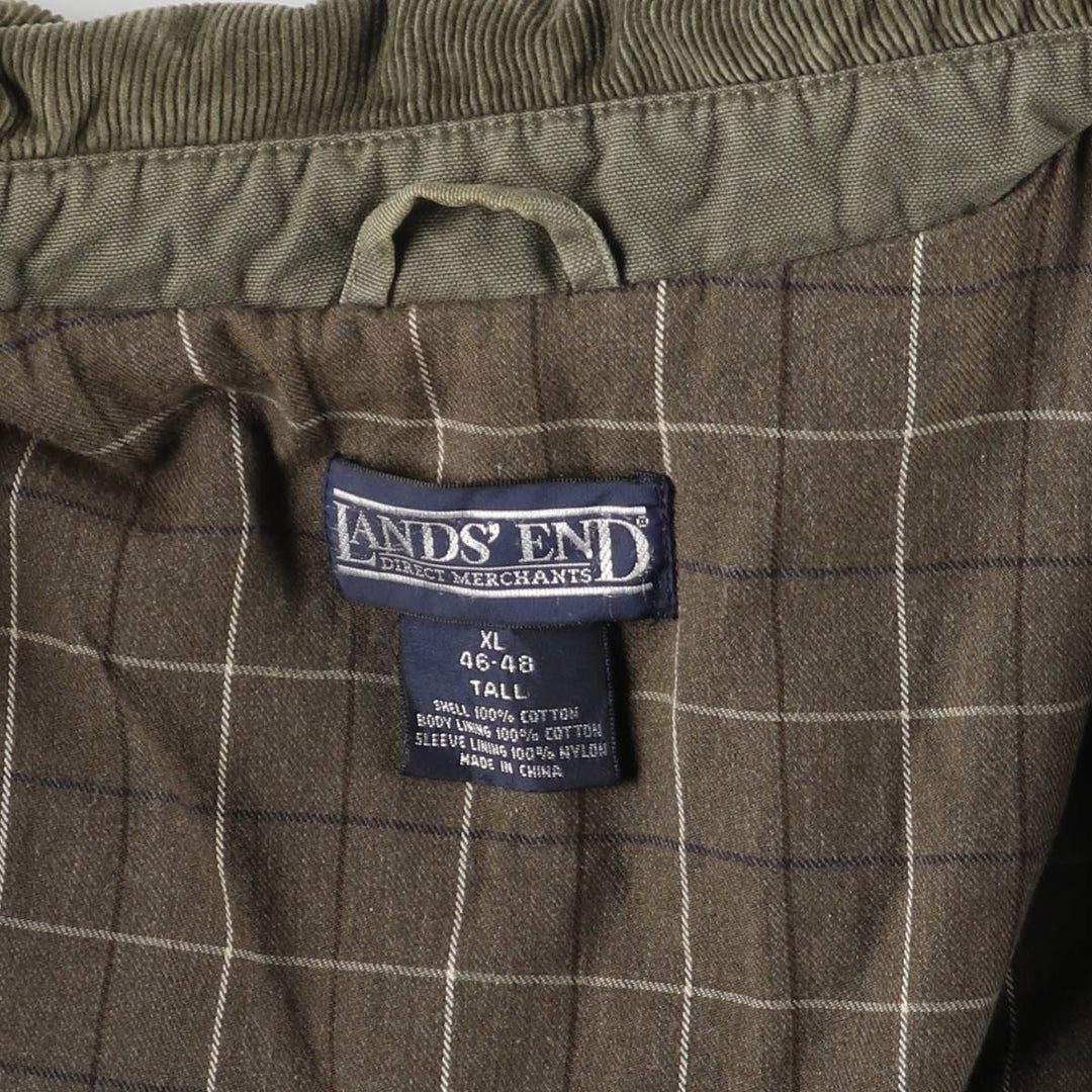 Vintage 80s-90'S Lands' End hunting jacket, men's size XL cotton Khaki type Vintage Second Hand