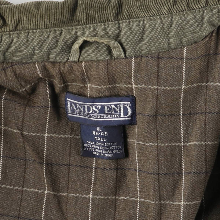 Vintage 80s-90'S Lands' End hunting jacket, men's size XL cotton Khaki type Vintage Second Hand